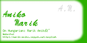 aniko marik business card